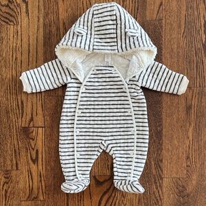 Striped Hooded Kids One Piece Bunting